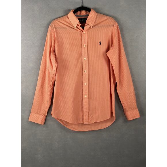 Ralph Lauren Men's Size Medium Button Down Shirt Orange/White - Picture 1 of 7
